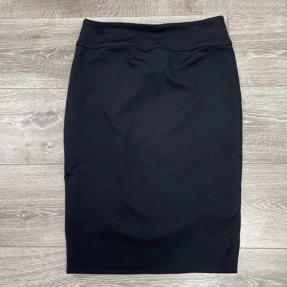 Worthington Black Midi Skirt Stretch Front Slit M - Picture 9 of 10